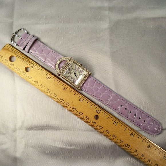New Genevex Rhinestones Pastel Purple Band Watch - Picture 7 of 7